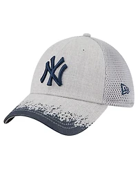 New Era Men's Gray York Yankees Visor Paint Splatter 39THIRTY Flex Hat