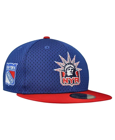 New Era Men's Blue/Red York Rangers Mesh Crown Two-Tone 59FIFTY Fitted Hat