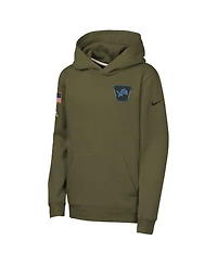Nike Big Boys and Girls Olive Detroit Lions 2025 Salute to Service Club Fleece Hoodie