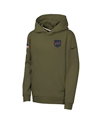 Nike Big Boys and Girls Olive Buffalo Bills 2025 Salute to Service Club Fleece Hoodie