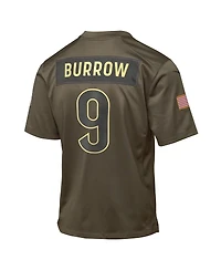 Nike Big Boys and Girls Joe Burrow Olive Cincinnati Bengals 2025 Salute to Service Game Jersey