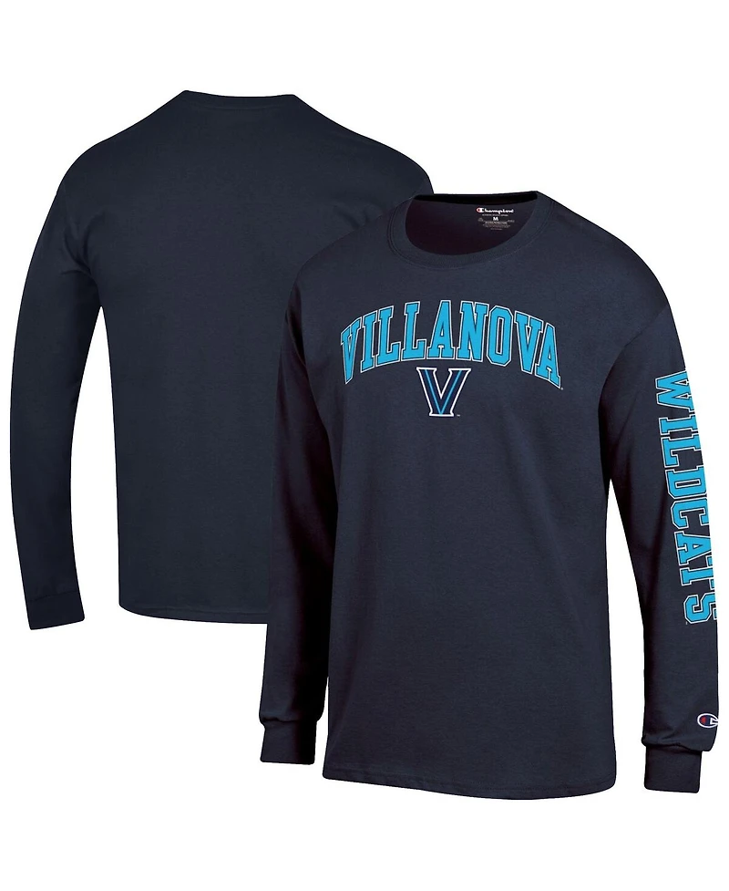 Champion Men's Navy Villanova Wildcats Arch Over Logo 2-Hit Long Sleeve T-Shirt