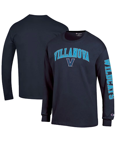 Champion Men's Navy Villanova Wildcats Arch Over Logo 2-Hit Long Sleeve T-Shirt