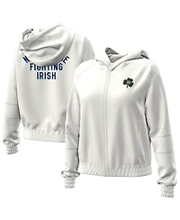 Under Armour Women's Natural Notre Dame Fighting Irish Gameday Rival Fleece Full-Zip Cropped Hoodie