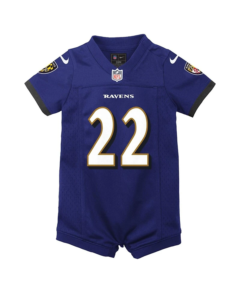 Nike Baby Boys and Girls Derrick Henry Purple Baltimore Ravens Game Romper Jersey