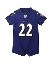 Nike Baby Boys and Girls Derrick Henry Purple Baltimore Ravens Game Romper Jersey