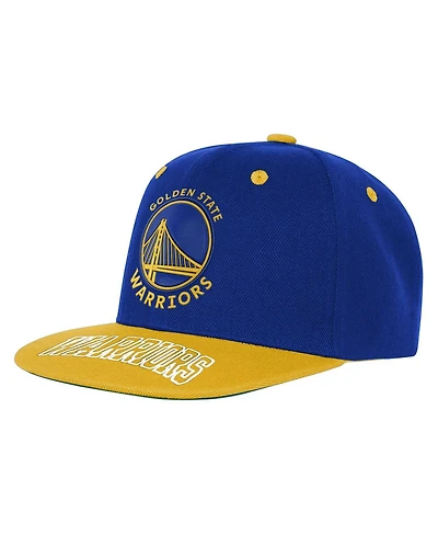 Outerstuff Big Boys and Girls Royal/Gold Golden State Warriors Two-Tone Snapback Hat