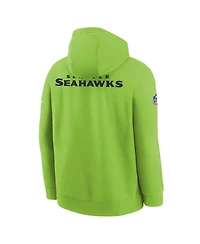 Nike Big Boys and Girls Neon Green Seattle Seahawks Sideline Club Fleece Hoodie
