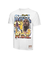 Mitchell & Ness Men's Shaquille O'Neal White Los Angeles Lakers Commemorative Collage T-Shirt