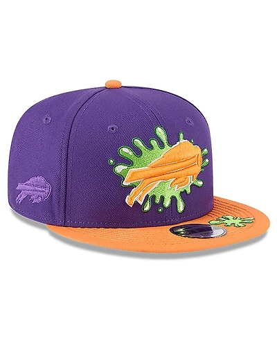 New Era Big Boys and Girls Purple/Orange Buffalo Bills Nickelodeon Slime 9FIFTY Snapback Hat