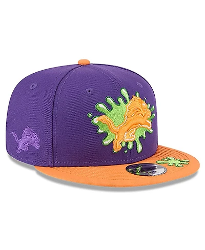 New Era Big Boys and Girls Purple/Orange Detroit Lions Nickelodeon Slime 9FIFTY Snapback Hat