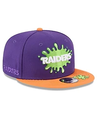 New Era Big Boys and Girls Purple/Orange Las Vegas Raiders Nickelodeon Slime 9FIFTY Snapback Hat