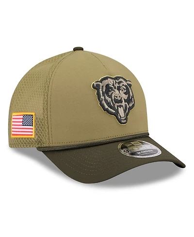 New Era Big Boys and Girls Green/Dark Green Chicago Bears 2025 Salute to Service 9FORTY A-Frame Adjustable Hat