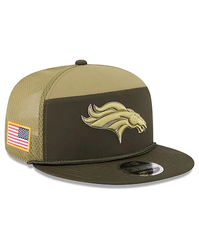 New Era Men's Dark Green Denver Broncos 2025 Salute to Service Split Panel 9FIFTY Snapback Hat