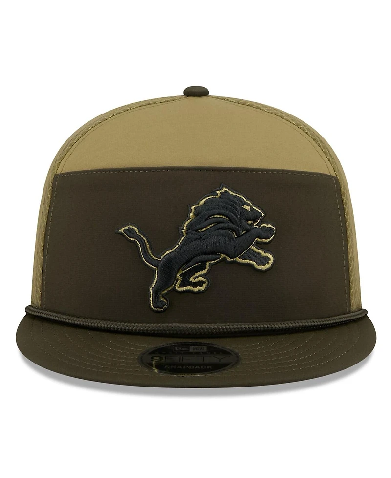 New Era Men's Dark Green Detroit Lions 2025 Salute to Service Split Panel 9FIFTY Snapback Hat