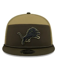 New Era Men's Dark Green Detroit Lions 2025 Salute to Service Split Panel 9FIFTY Snapback Hat