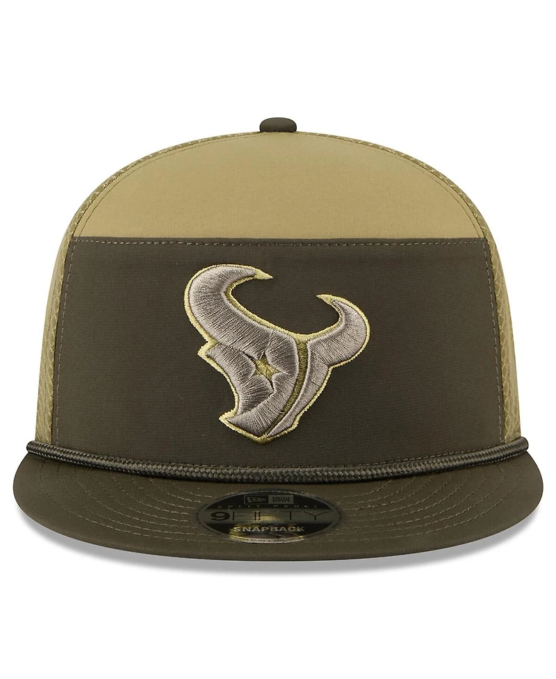 New Era Men's Dark Green Houston Texans 2025 Salute to Service Split Panel 9FIFTY Snapback Hat