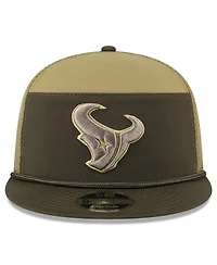 New Era Men's Dark Green Houston Texans 2025 Salute to Service Split Panel 9FIFTY Snapback Hat