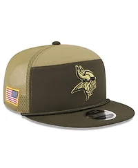 New Era Men's Dark Green Minnesota Vikings 2025 Salute to Service Split Panel 9FIFTY Snapback Hat