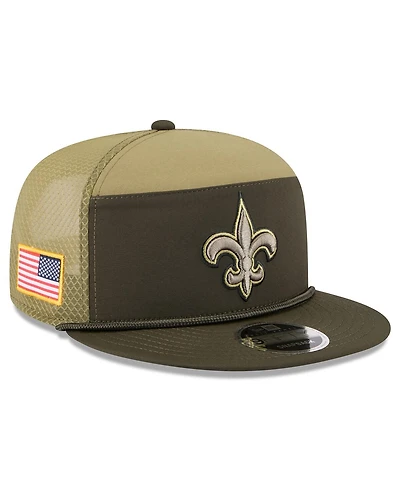 New Era Men's Dark Green New Orleans Saints 2025 Salute to Service Split Panel 9FIFTY Snapback Hat