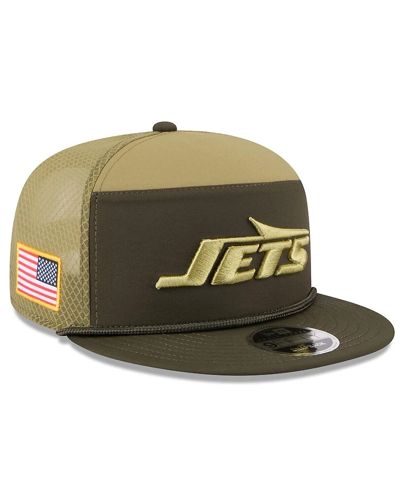 New Era Men's Dark Green New York Jets 2025 Salute to Service Split Panel 9FIFTY Snapback Hat