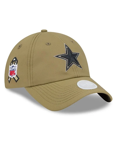 New Era Women's Green Dallas Cowboys 2025 Salute to Service Pony Tail Adjustable Hat