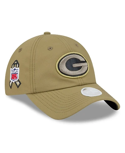 New Era Women's Green Green Bay Packers 2025 Salute to Service Pony Tail Adjustable Hat