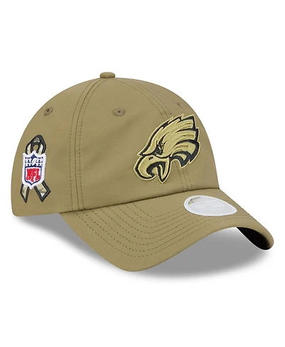 New Era Women's Green Philadelphia Eagles 2025 Salute to Service Pony Tail Adjustable Hat