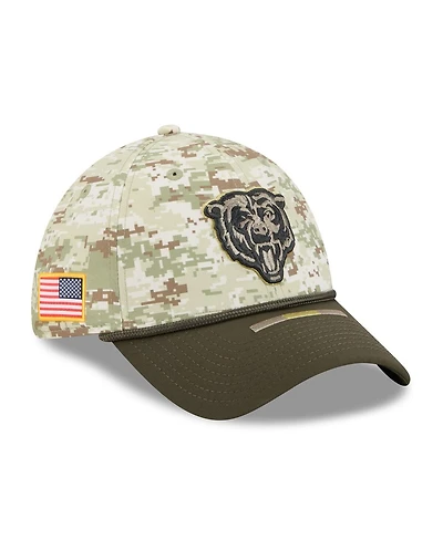 New Era Men's Camo/Dark Green/Dark Green Chicago Bears 2025 Salute to Service 39THIRTY Flex Hat