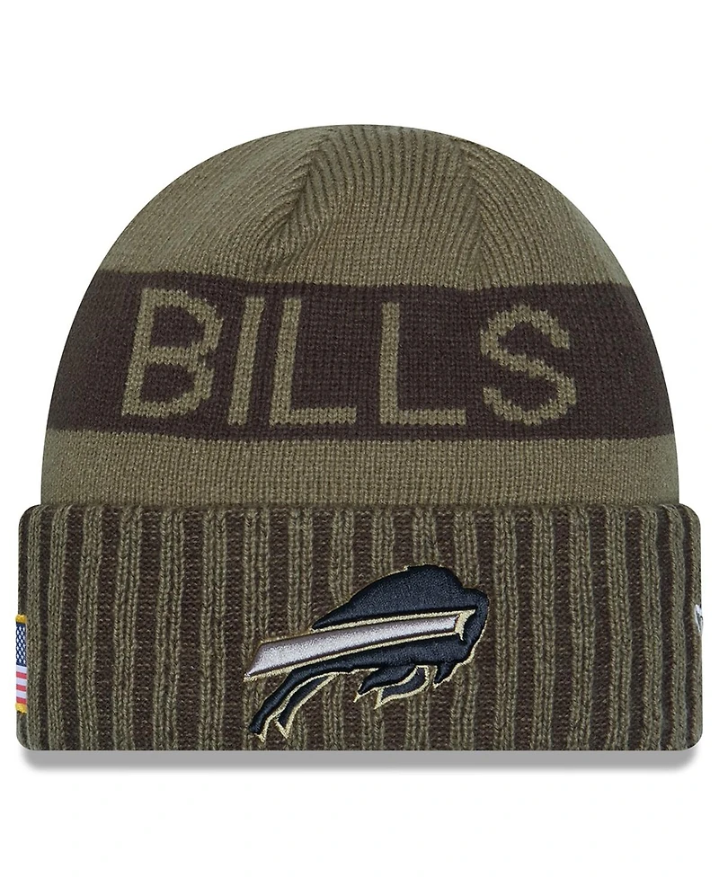 New Era Men's Dark Green Buffalo Bills 2025 Salute to Service Cuffed Knit Hat