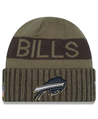 New Era Men's Dark Green Buffalo Bills 2025 Salute to Service Cuffed Knit Hat