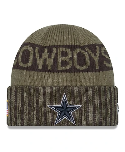 New Era Men's Dark Green Dallas Cowboys 2025 Salute to Service Cuffed Knit Hat