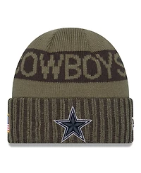 New Era Men's Dark Green Dallas Cowboys 2025 Salute to Service Cuffed Knit Hat