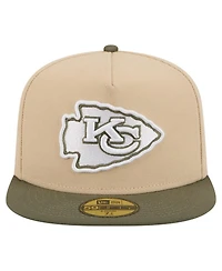 New Era Men's Light Beige/Olive Kansas City Chiefs Color Pack A-Frame 59FIFTY Fitted Hat