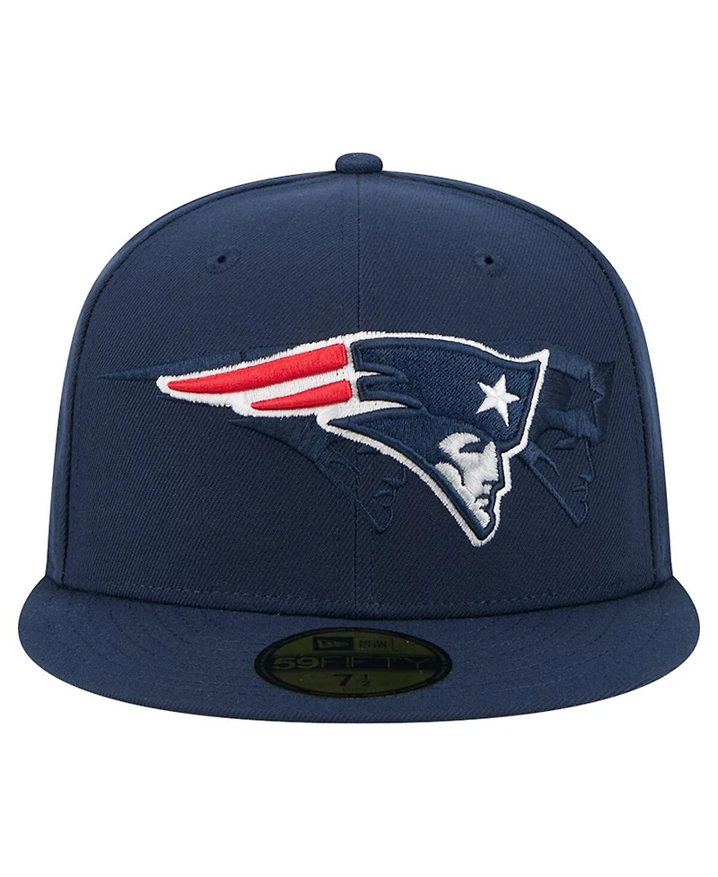 New Era Men's Navy England Patriots Tri-Hit 59FIFTY Fitted Hat