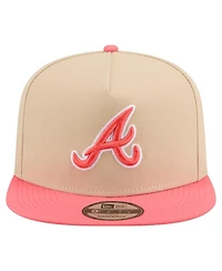 New Era Men's Light Beige/ Atlanta Braves Color Pack A-Frame 9FIFTY Snapback Hat