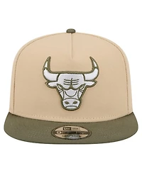 New Era Men's Khaki/Olive Chicago Bulls Color Pack Two-Tone A-Frame 9FIFTY Snapback Hat