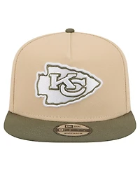 New Era Men's Light Beige/Olive Kansas City Chiefs Color Pack A-Frame 9FIFTY Snapback Hat