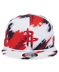New Era Men's White Houston Rockets Paint 9FIFTY Snapback Hat