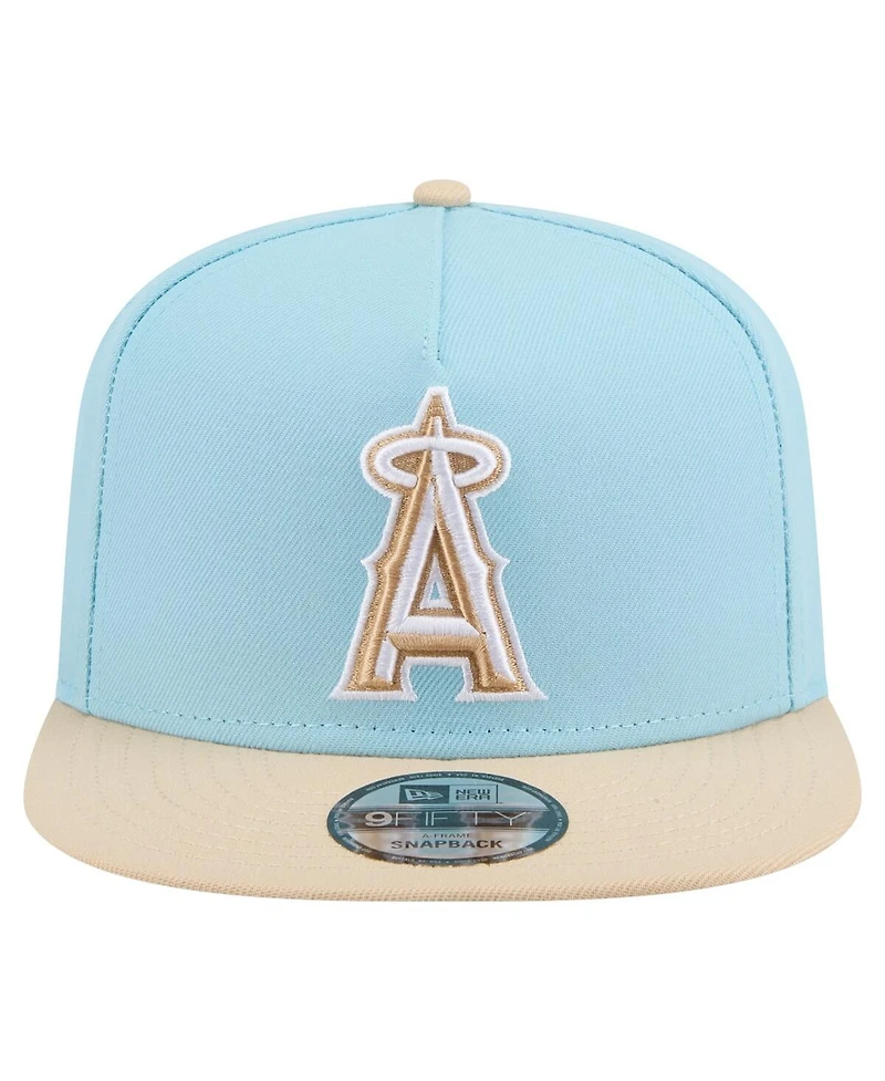New Era Men's Light Blue/Light Beige Los Angeles Angels Color Pack A-Frame 9FIFTY Snapback Hat