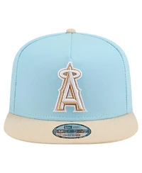 New Era Men's Light Blue/Light Beige Los Angeles Angels Color Pack A-Frame 9FIFTY Snapback Hat