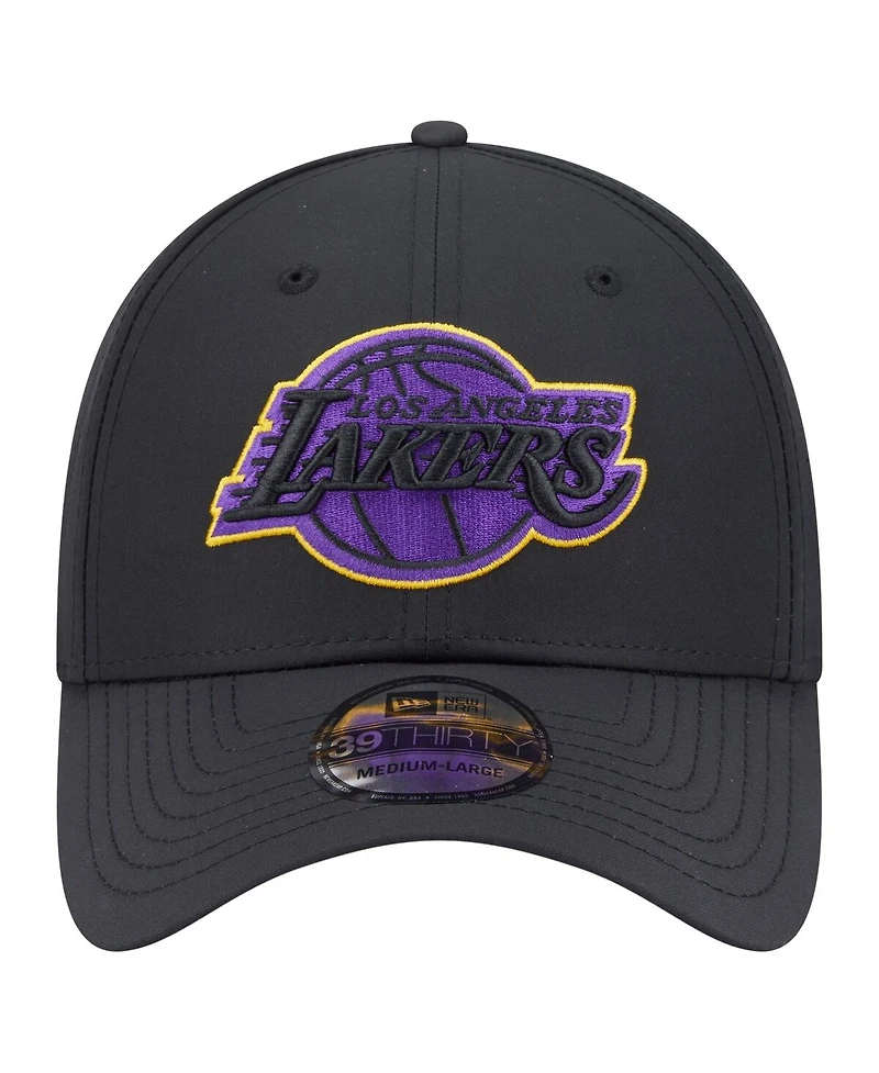 New Era Men's Black Los Angeles Lakers Night 39THIRTY Flex Hat