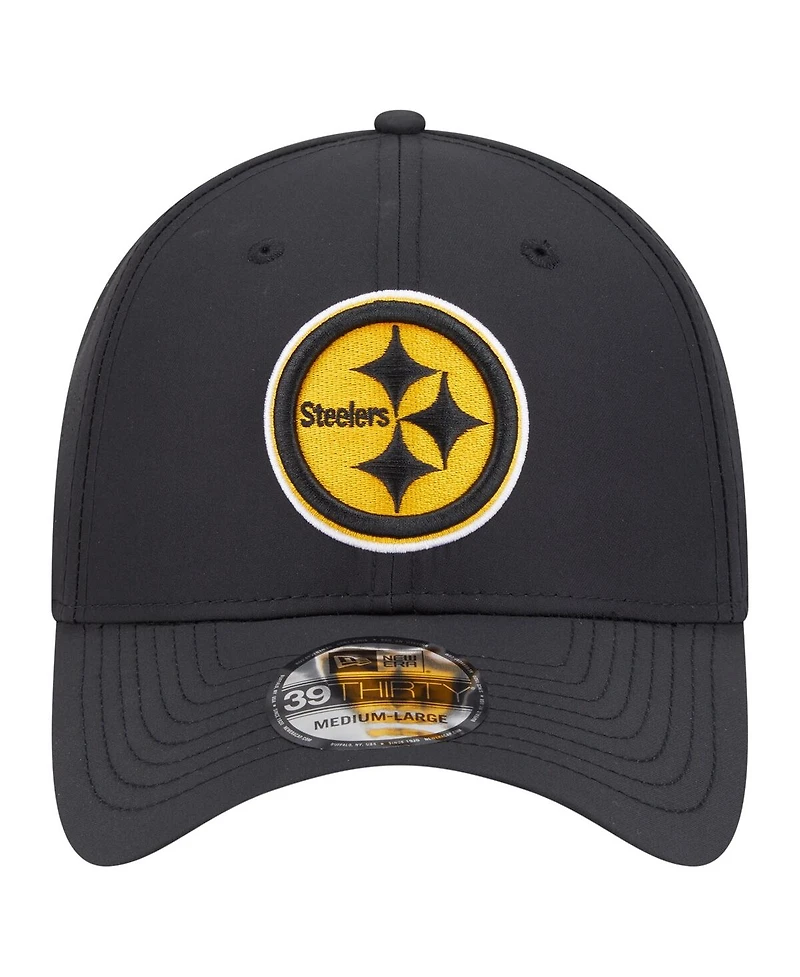 New Era Men's Black Pittsburgh Steelers Night 39THIRTY Flex Hat