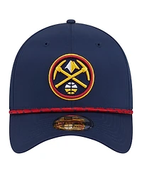 New Era Men's Navy Denver Nuggets Featherweight Poly Rope Flex 39Thirty Hat