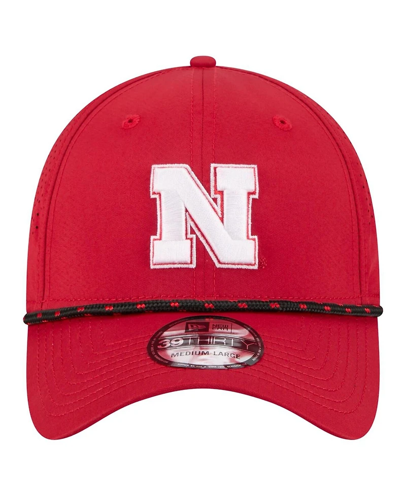 New Era Men's Scarlet Nebraska Huskers Rope 39THIRTY Flex Hat