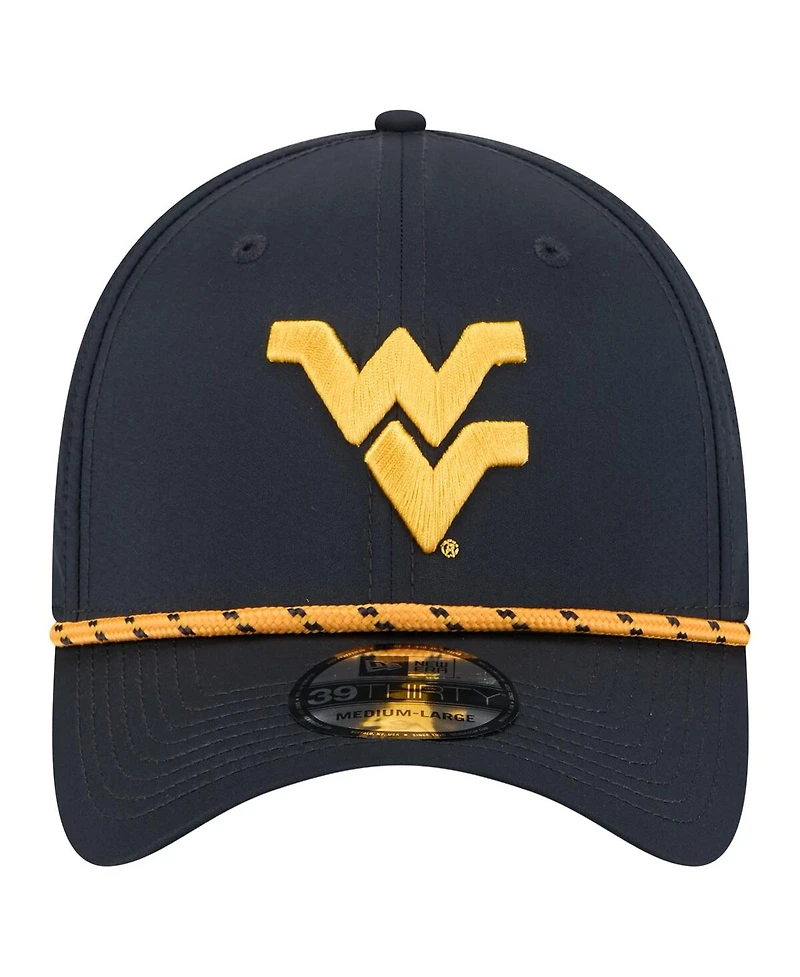 New Era Men's Navy West Virginia Mountaineers Rope 39THIRTY Flex Hat