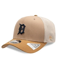 New Era Men's Stone/White Detroit Tigers 9SEVENTY Trucker Adjustable Hat