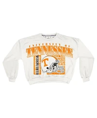 Pressbox Women's White Tennessee Volunteers Oversized Janice Retro Waist-Length Sweatshirt