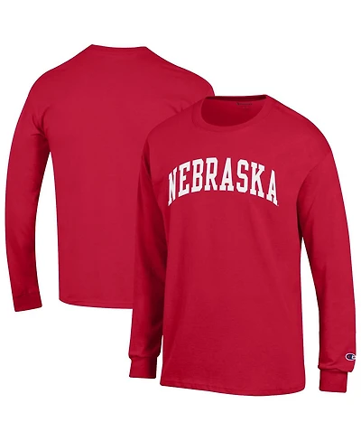 Champion Men's Scarlet Nebraska Huskers Basic Arch Long Sleeve T-Shirt