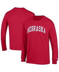 Champion Men's Scarlet Nebraska Huskers Basic Arch Long Sleeve T-Shirt